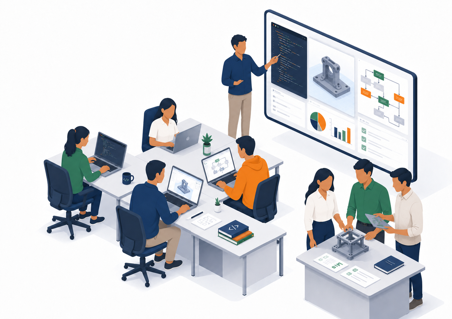 企業から出された課題に取り組む学生チームのイメージ